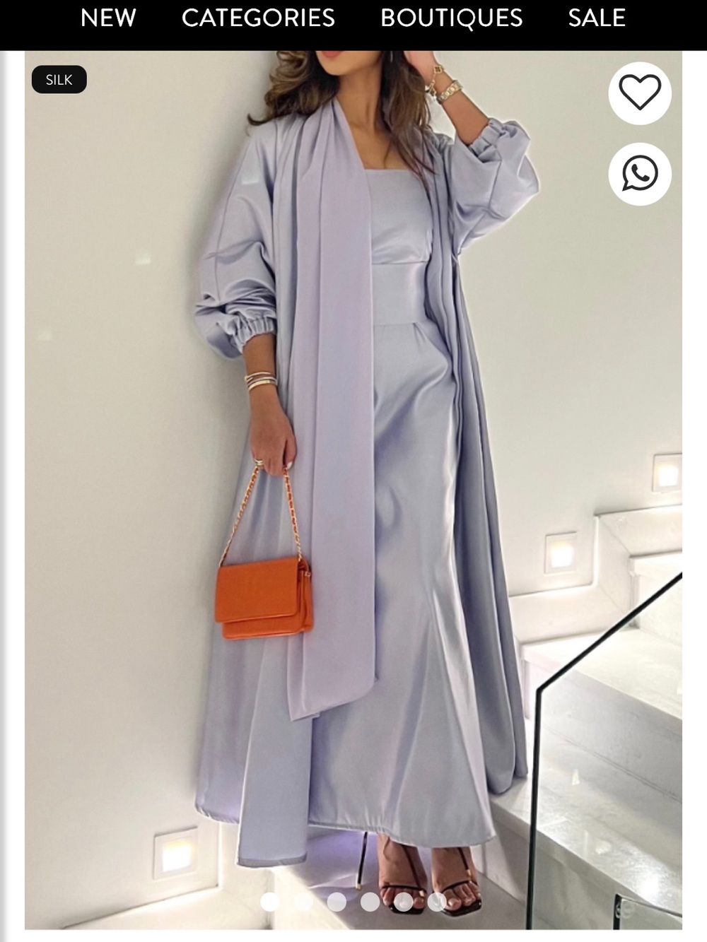Lavender Silk Maxi Dress with Long Draped Overlay